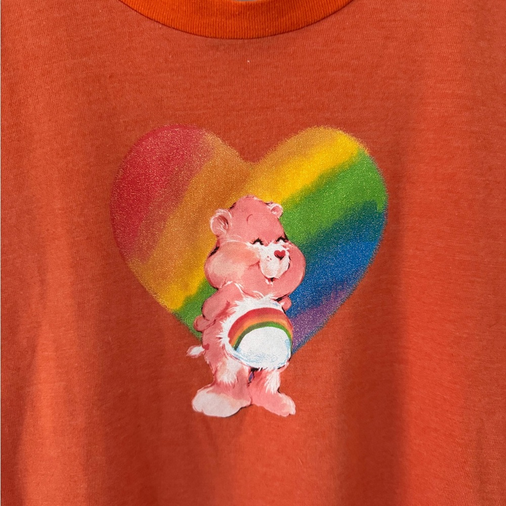 Vintage Care Bears Orange T-Shirt with Cheer Bear — Early 2000s